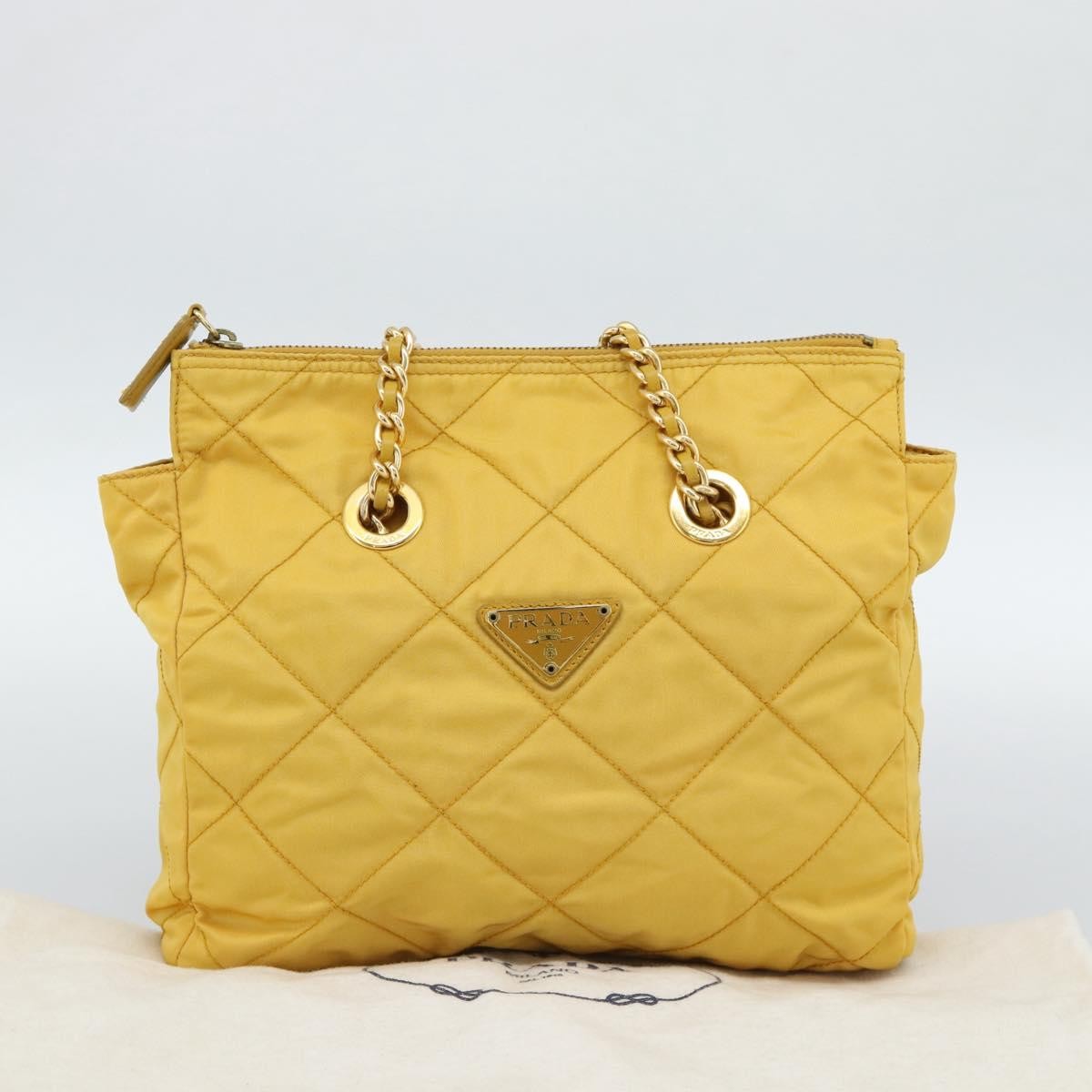 Prada Re-Edition 1995 Chain Quilted Re-Nylon Yellow Nylon Tote Bag Bag (Pre-Owned)