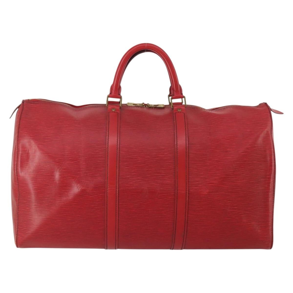 Louis Vuitton Keepall Epi Red Leather Travel Bag Bag (Pre-Owned)
