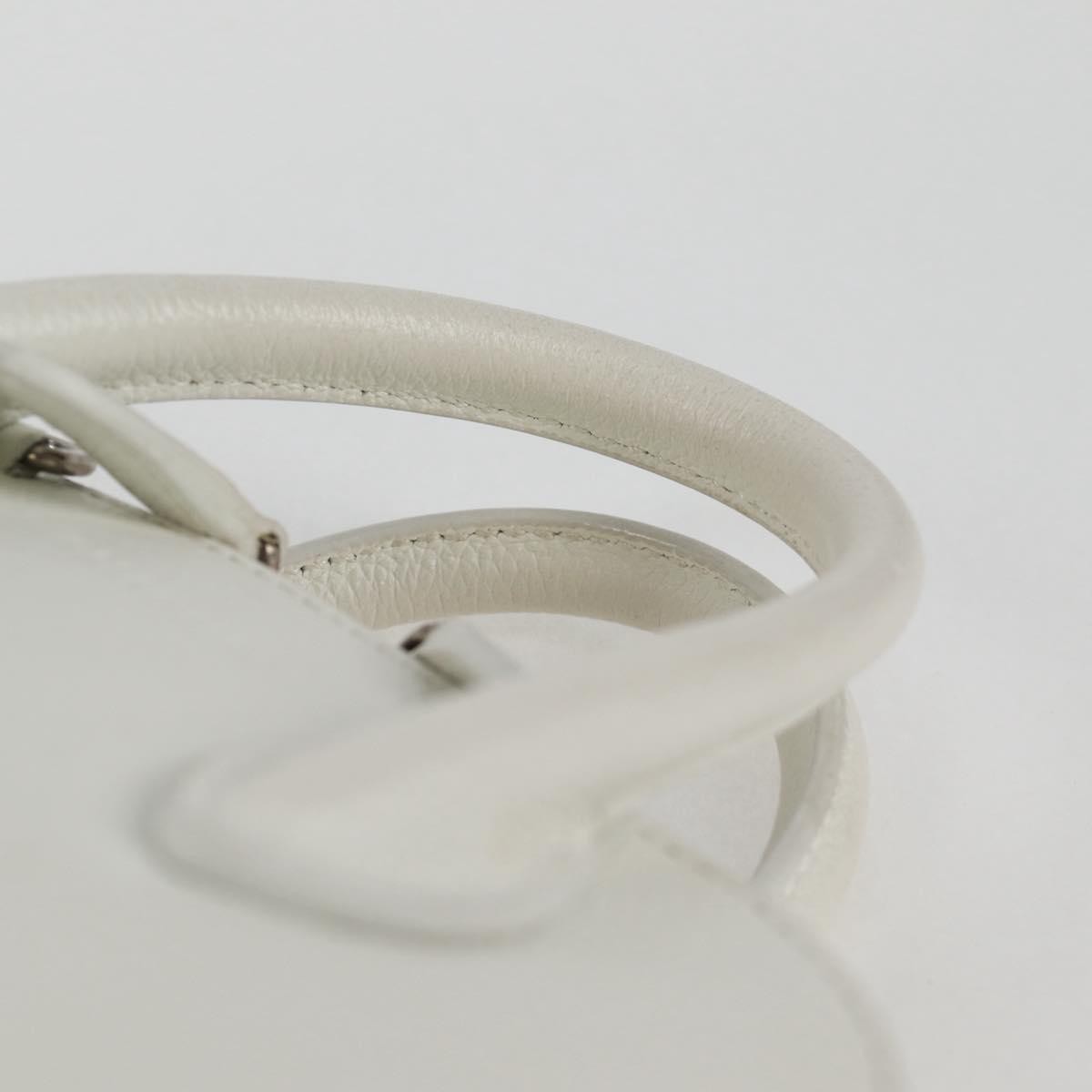 Balenciaga Logo Ville Leather White Leather Handbag (Pre-Owned)