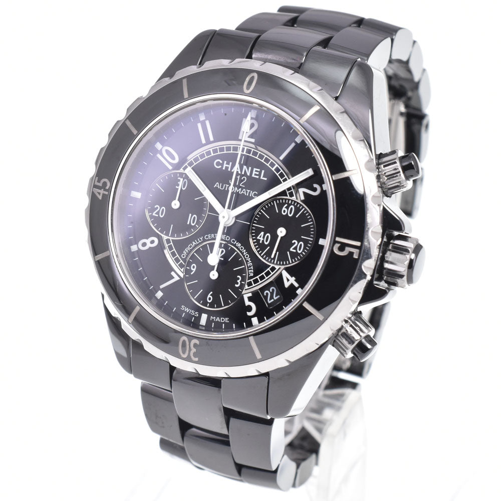 Chanel J12 Chronograph Automatic Ceramic And Stainless Steel Watch (Pre-Owned)