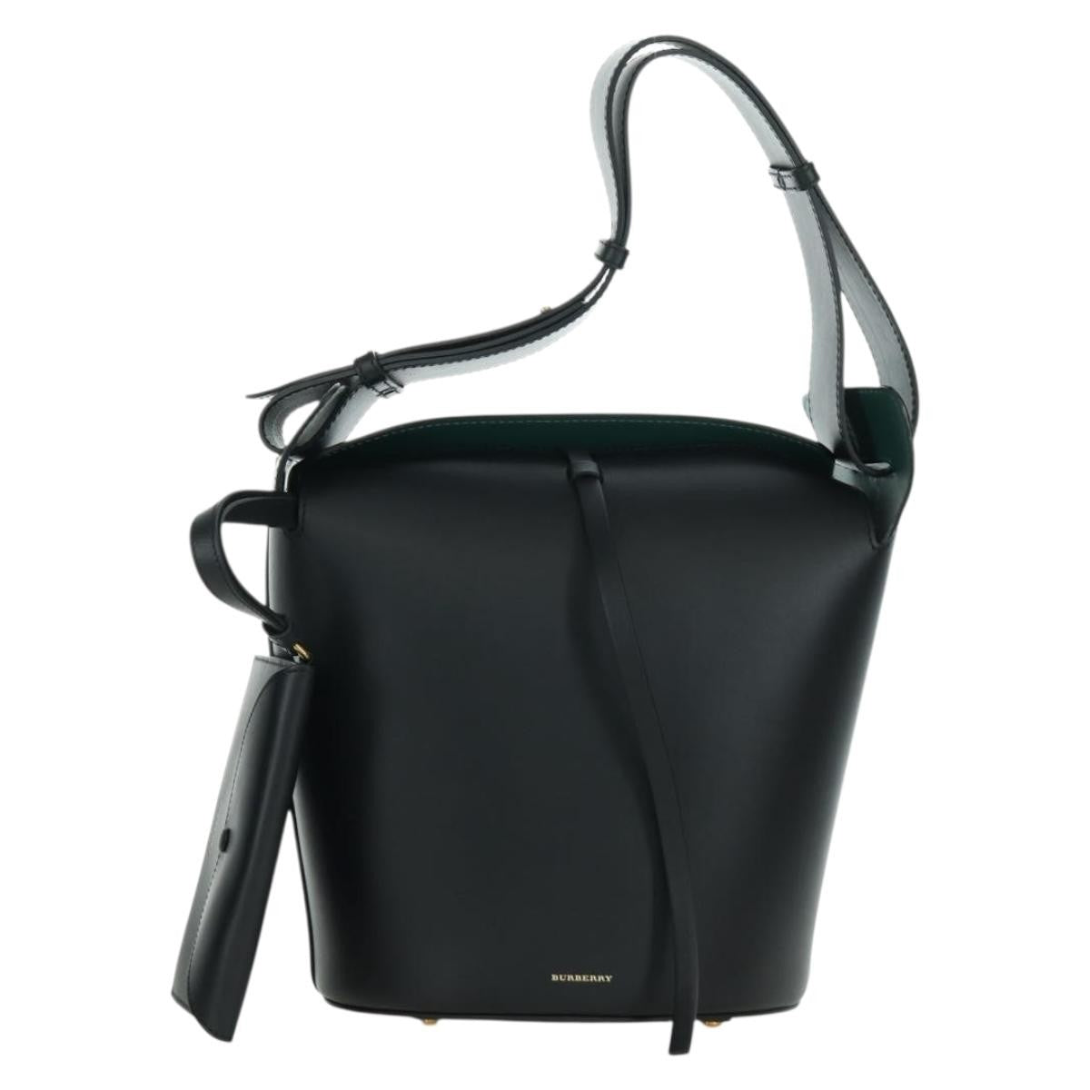 Burberry Supple Bucket Leather Black Leather Handbag (Pre-Owned)