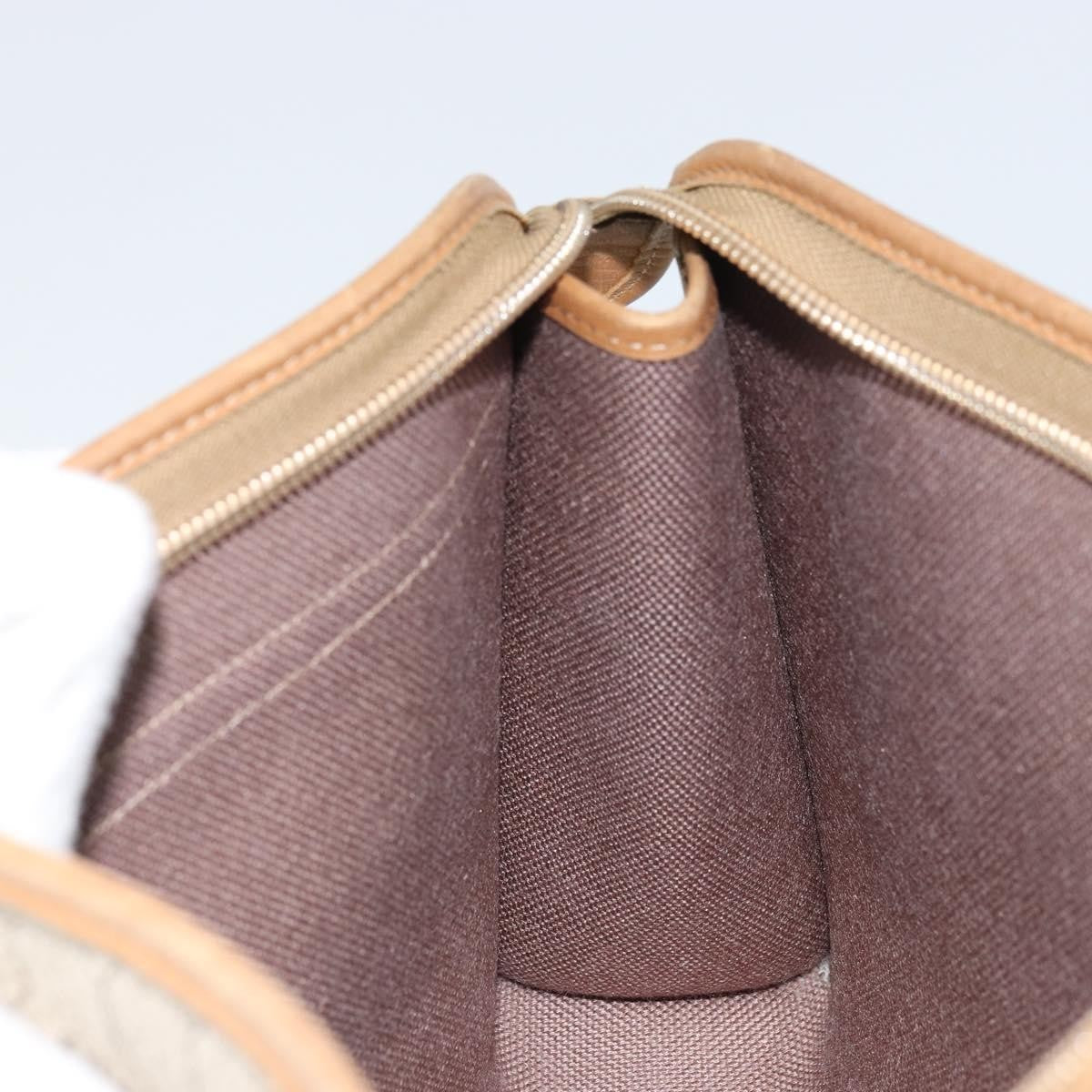 Christian Dior Vintage Honeycomb Zip Canvas And Leather Beige Canvas Clutche & Pouche Bag (Pre-Owned)