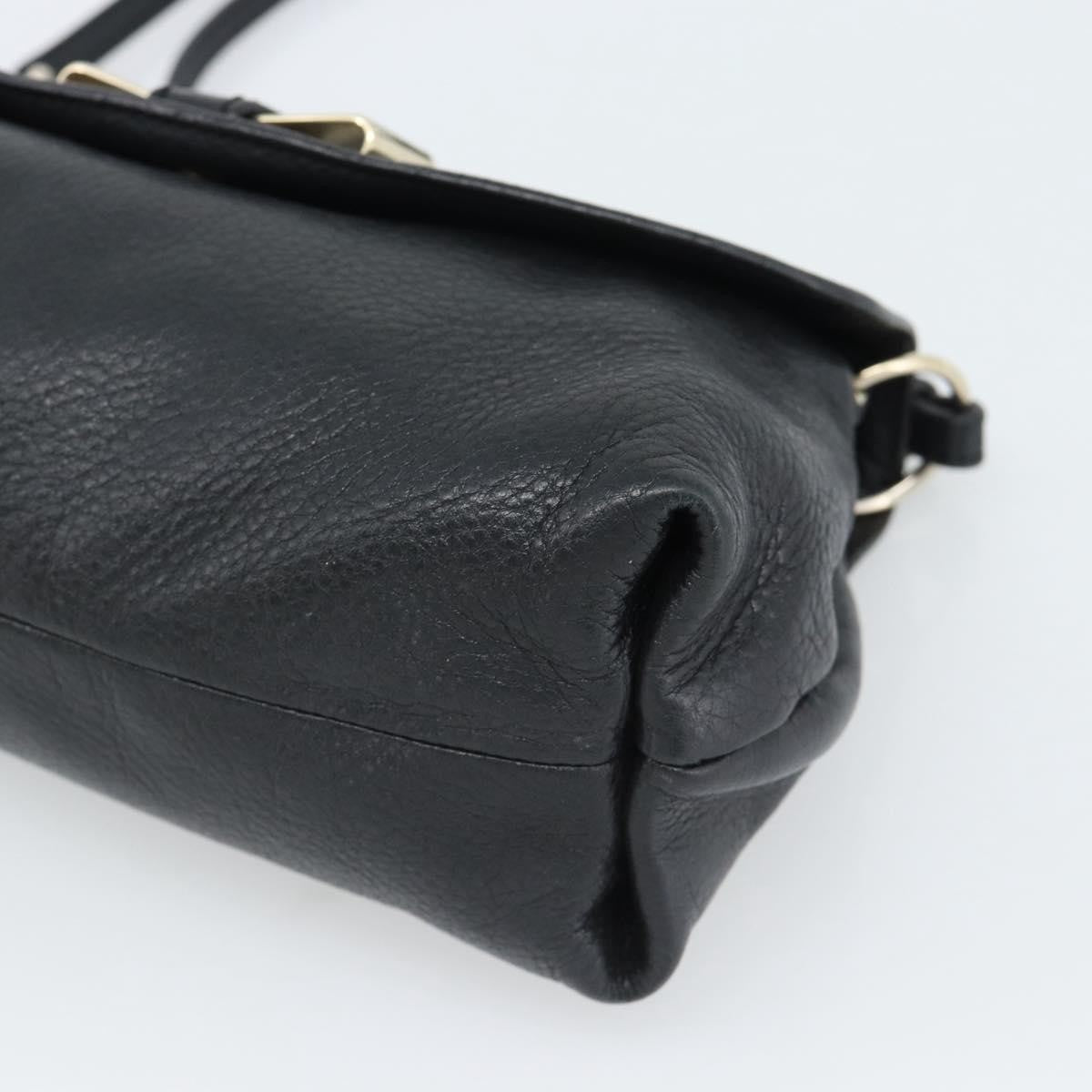 Chloe Lily Leather Black Leather Shoulder Bag Bag (Pre-Owned)