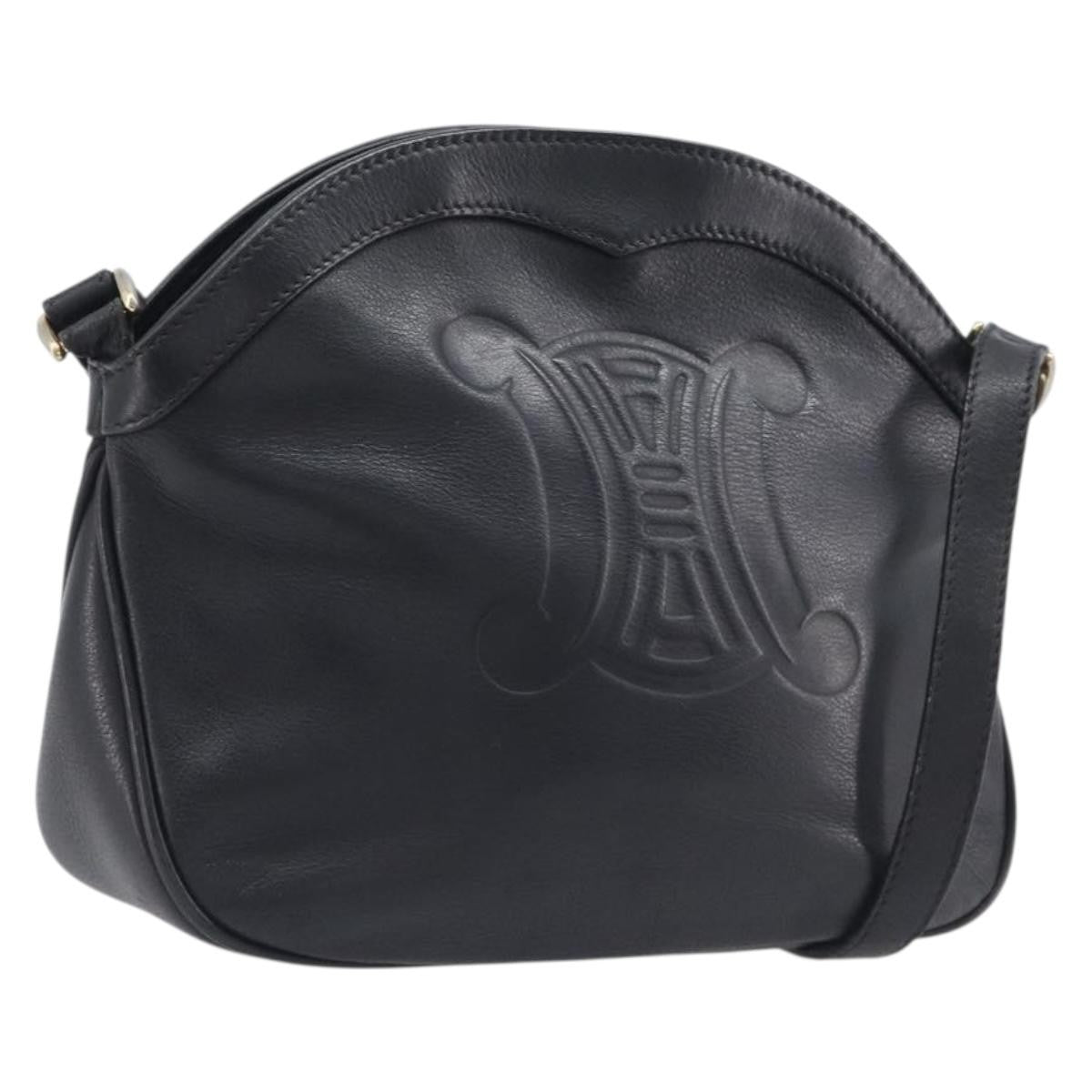 Gucci Shoulder Leather Black Leather Shoulder Bag Bag (Pre-Owned)