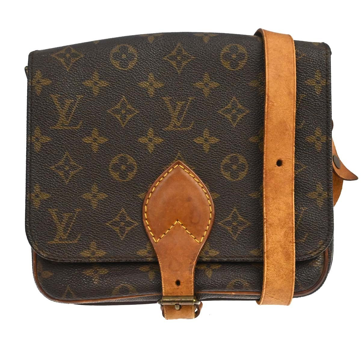 Louis Vuitton Cartouchiere Monogram Canvas Brown Canvas Handbag (Pre-Owned)