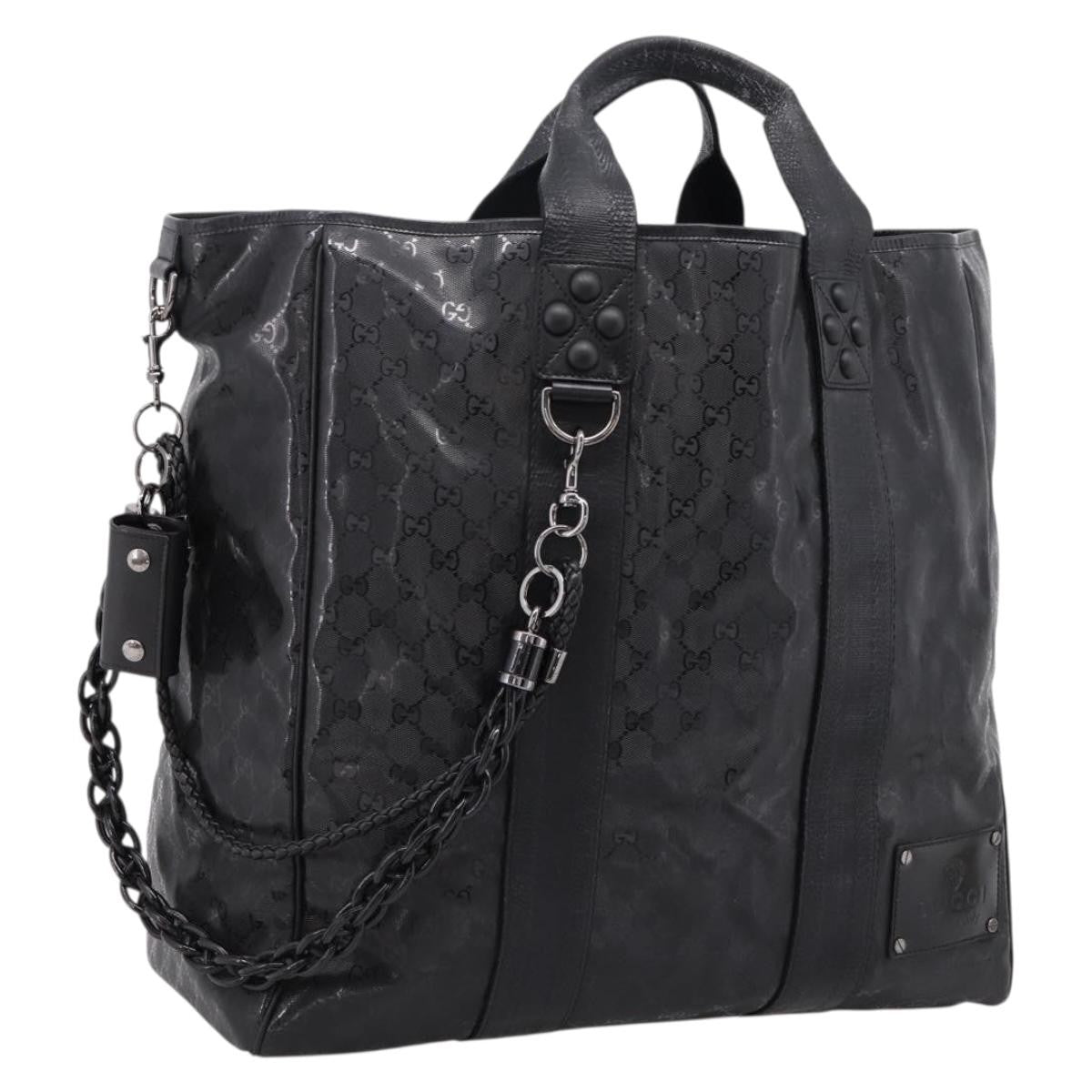 Gucci Indy Tote Pvc Leather Black Pvc Tote Bag Bag (Pre-Owned)