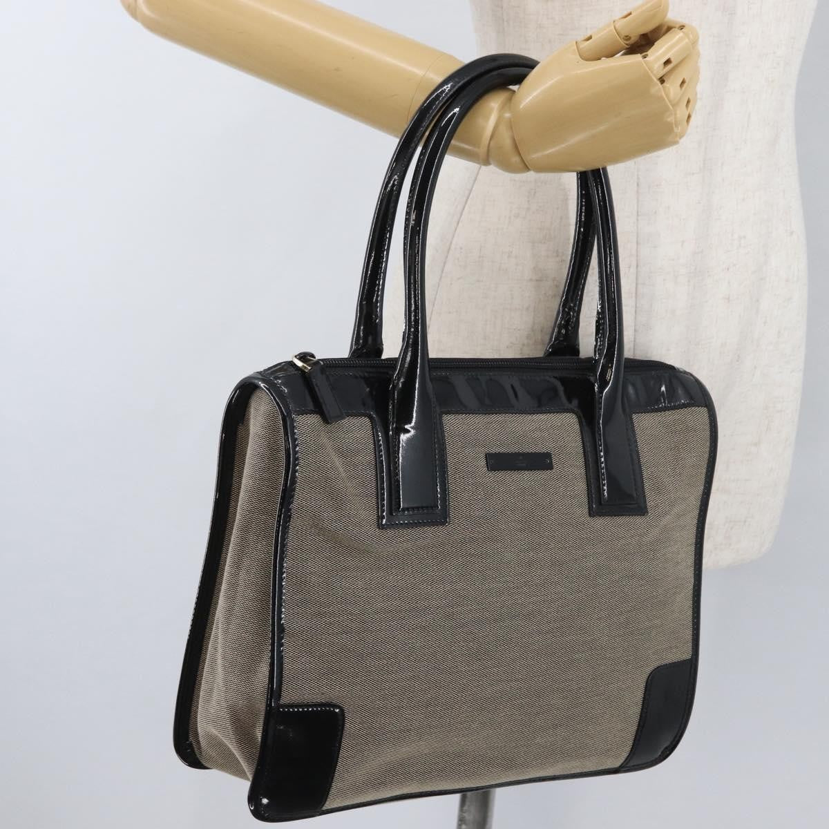 Gucci Vintage Tote Canvas Beige Canvas Tote Bag Bag (Pre-Owned)