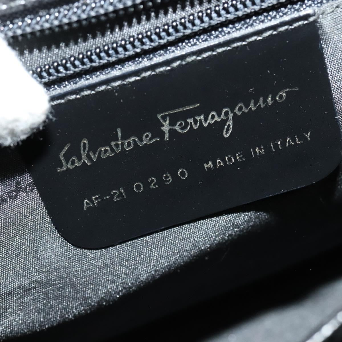 Salvatore Ferragamo Gancini Convertible Top Handle Leather Black Leather Handbag (Pre-Owned)