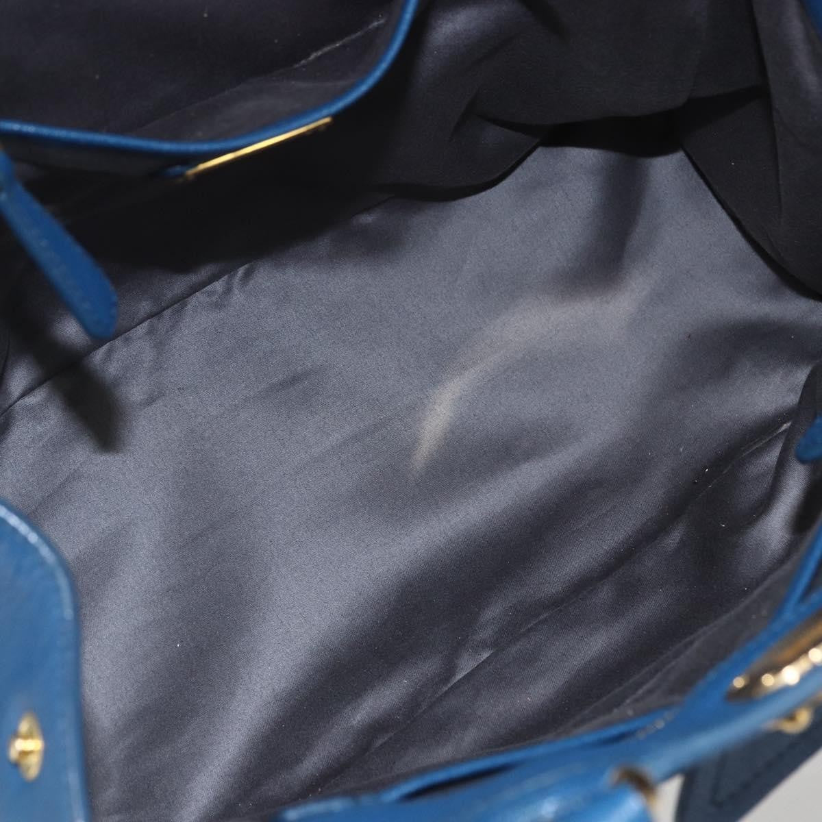 Miu Miu Vintage Leather Blue Leather Tote Bag Bag (Pre-Owned)