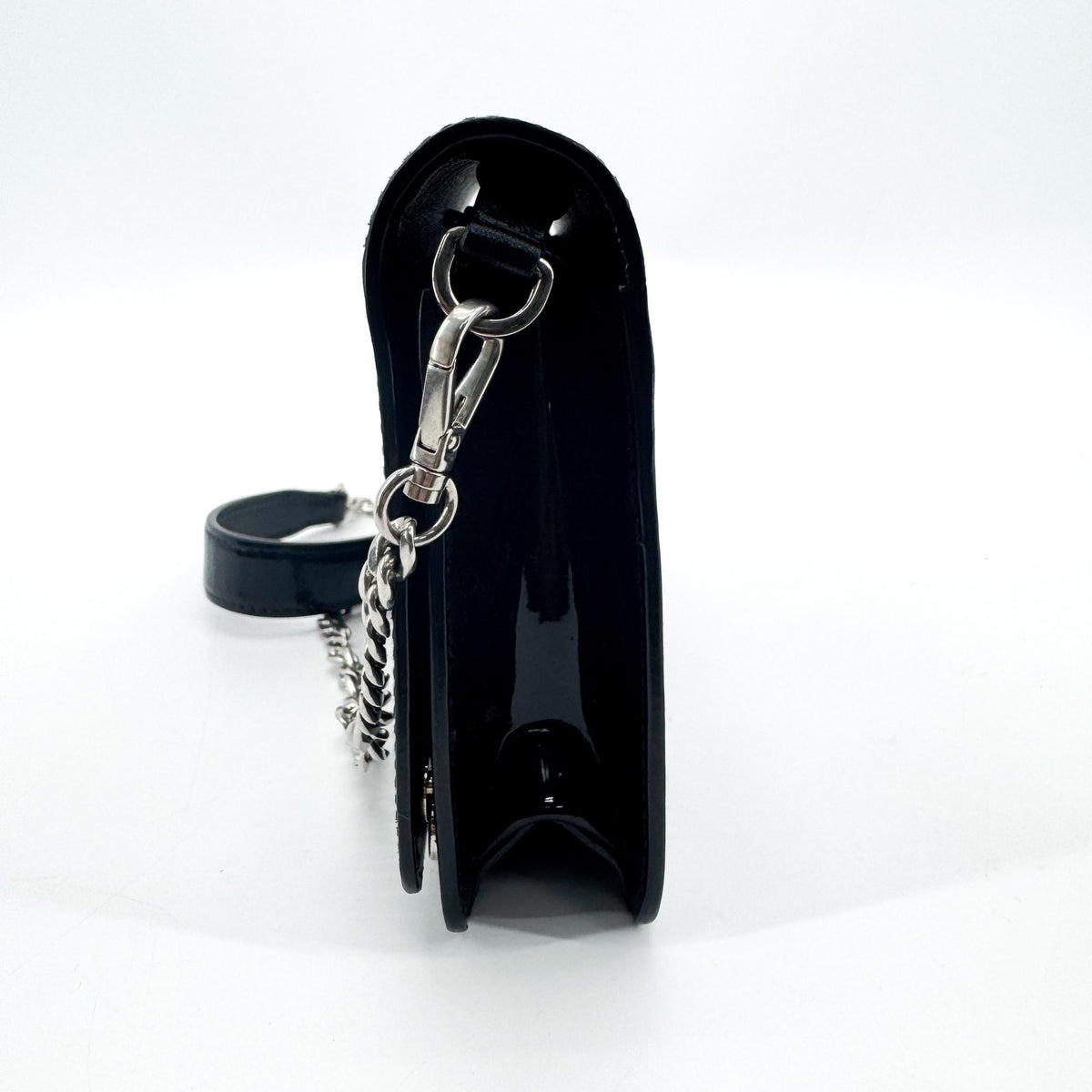 Miu Miu My Logo Chain Patent Black Patent_Leather Crossbody Bag Bag (Pre-Owned)