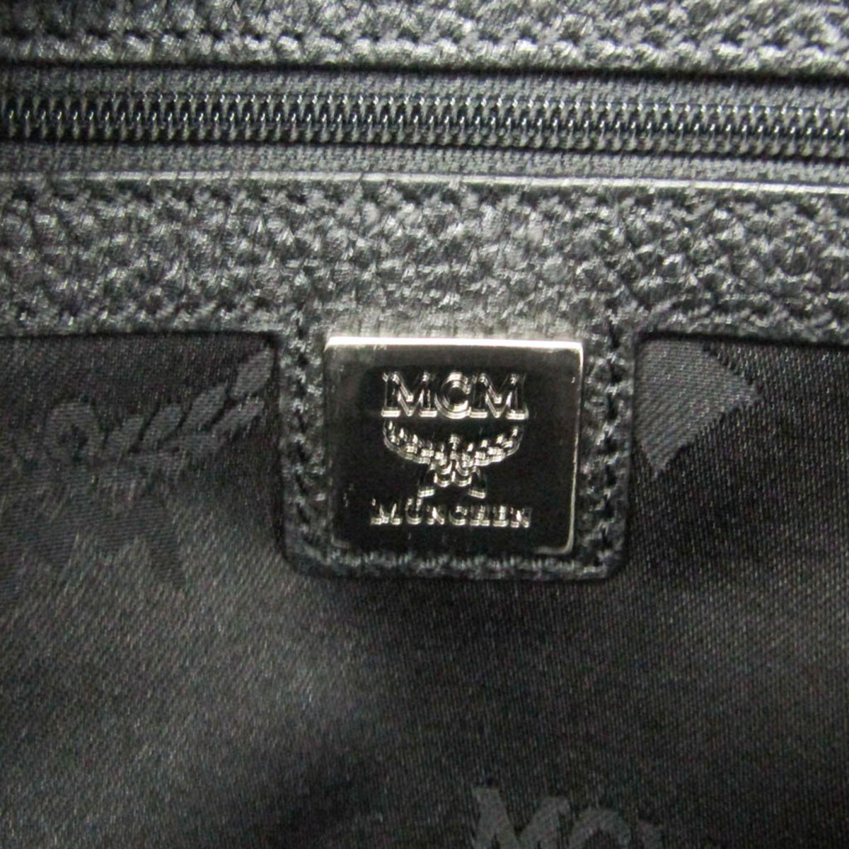 MCM Visetos Canvas Black Canvas Backpack Bag (Pre-Owned)