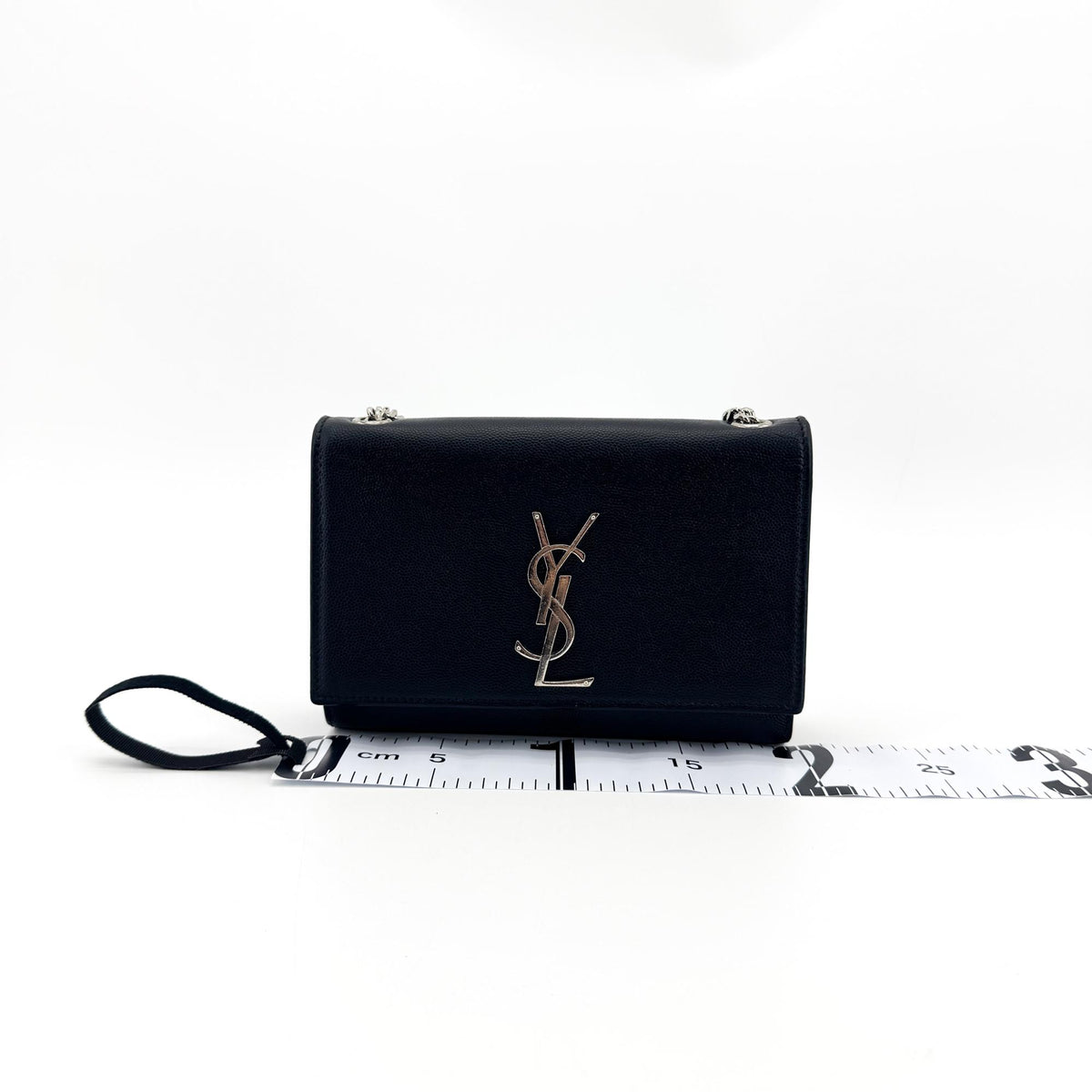 Saint Laurent Classic Monogram Grainy Leather Black Leather Crossbody Bag Bag (Pre-Owned)