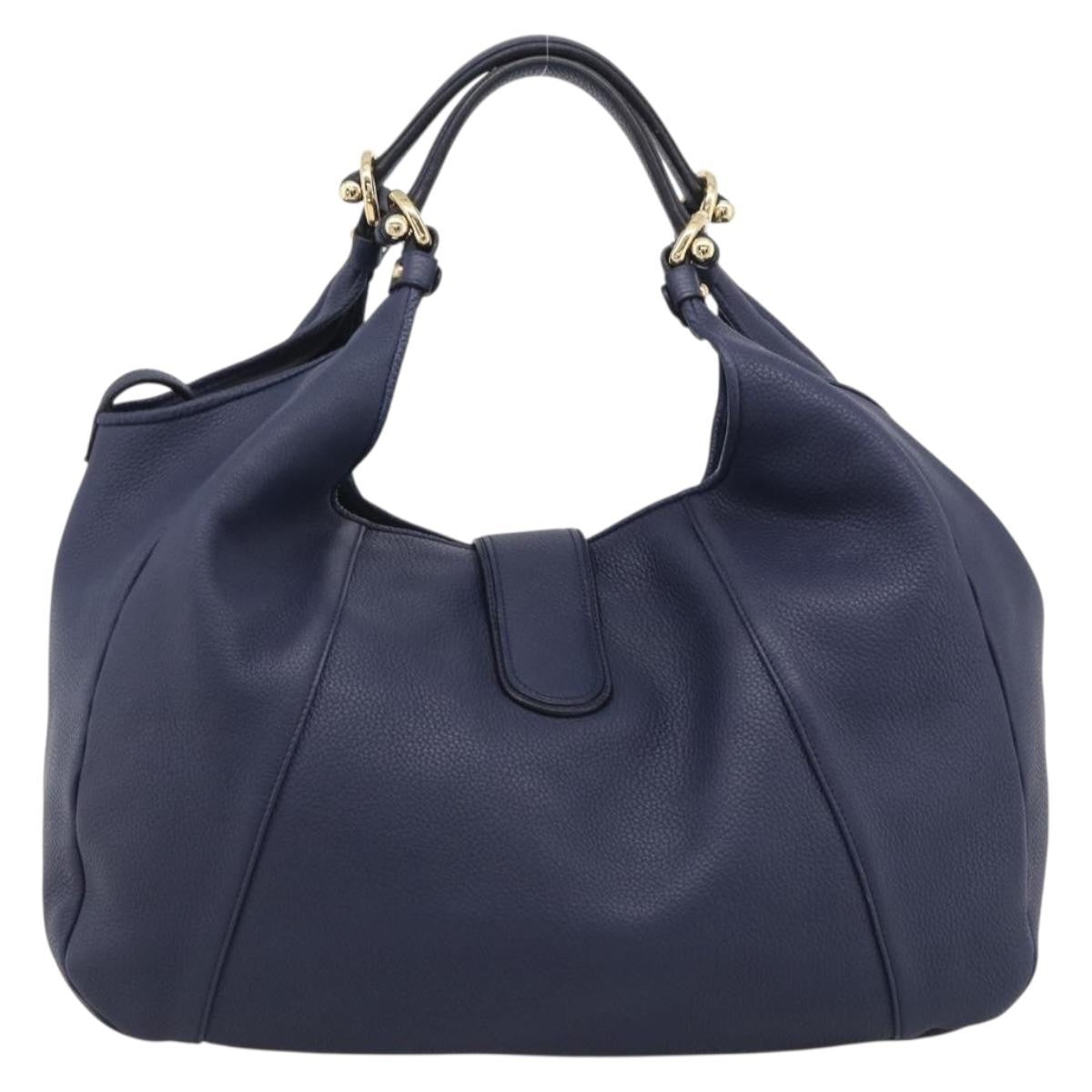 Loewe Calle Hobo Leather Navy Leather Shoulder Bag Bag (Pre-Owned)