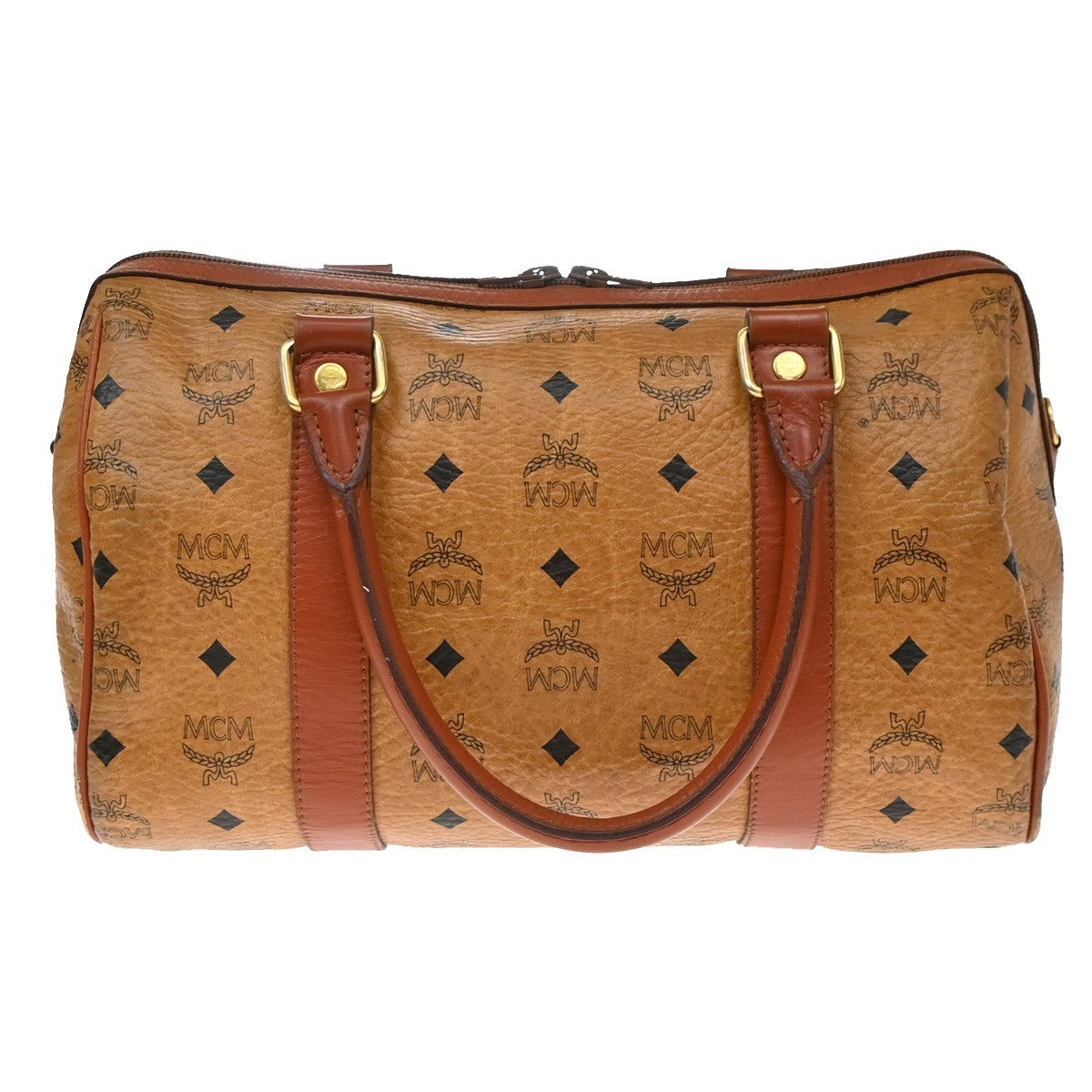 MCM Visetos Leather Brown Leather Handbag (Pre-Owned)