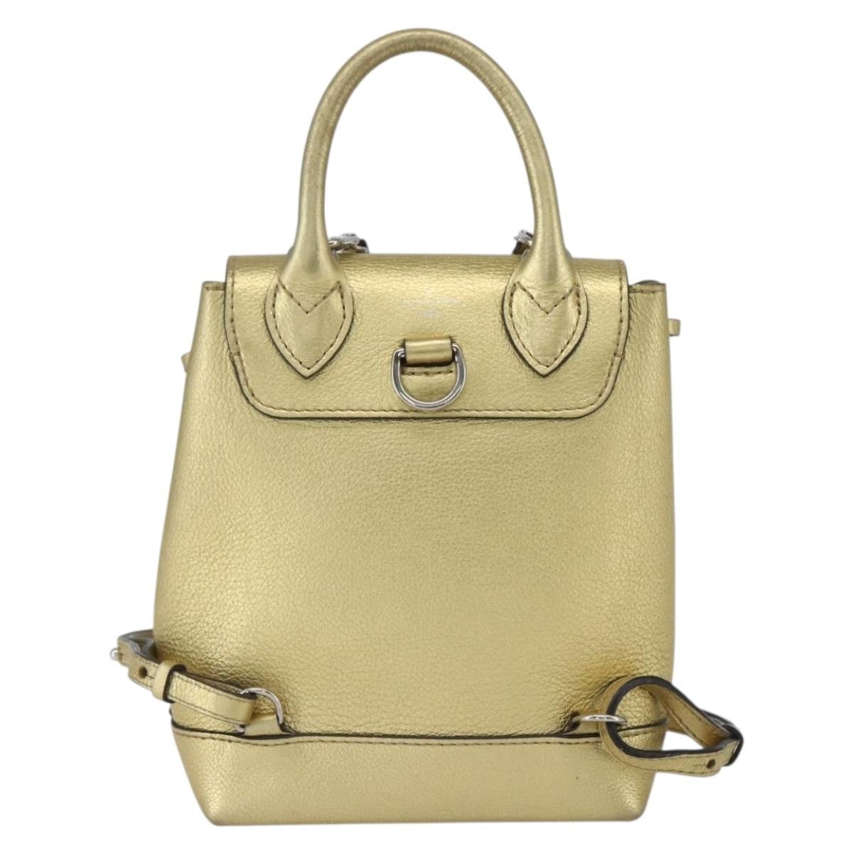 Louis Vuitton Lockme Leather Gold Leather Backpack Bag (Pre-Owned)