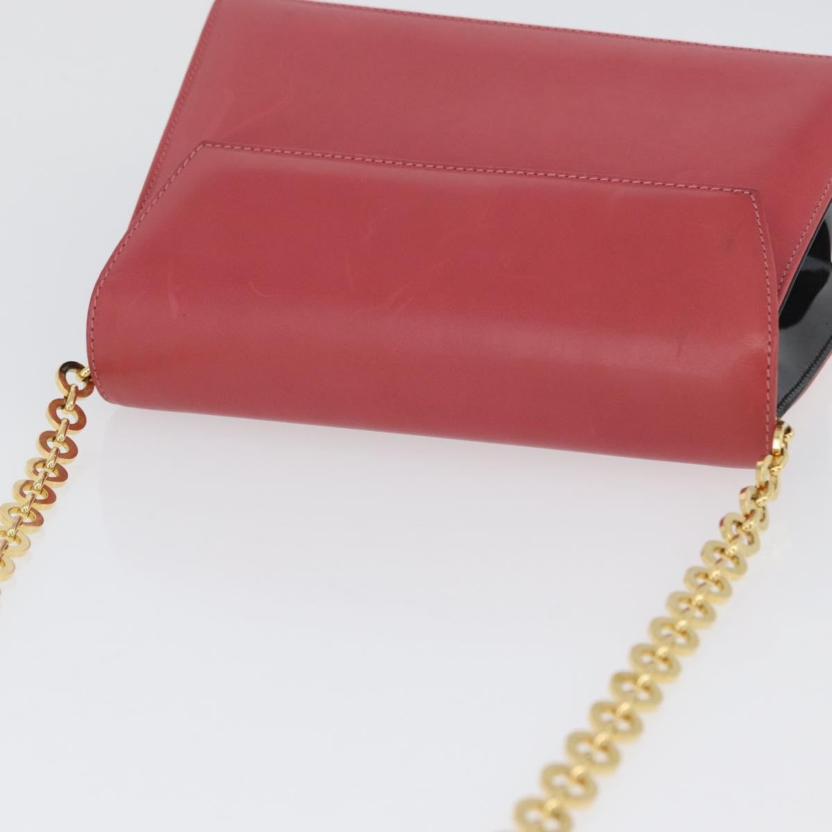 Salvatore Ferragamo Vintage Chain Leather Pink Leather Shoulder Bag Bag (Pre-Owned)