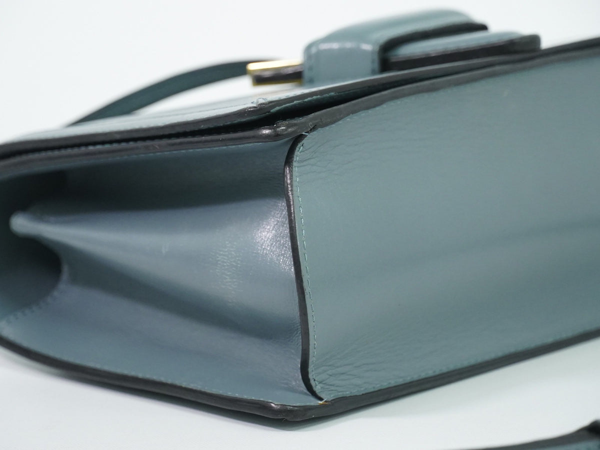 Loewe Barcelona Leather Blue Leather Shoulder Bag Bag (Pre-Owned)