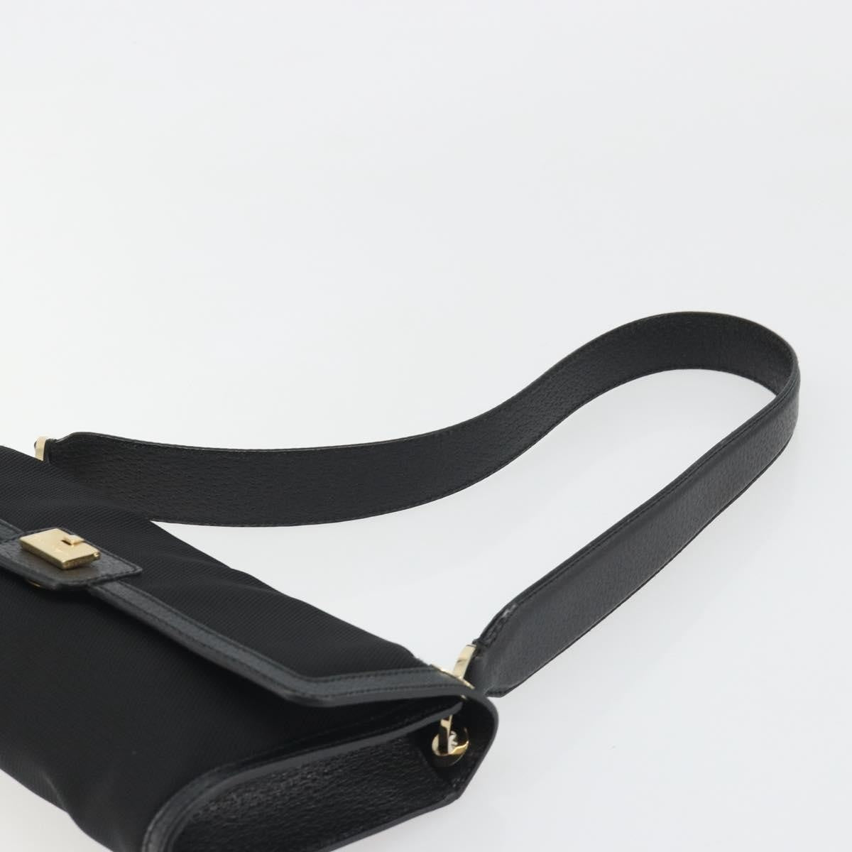 Salvatore Ferragamo Shoulder Bag Canvas Black Canvas Shoulder Bag Bag (Pre-Owned)