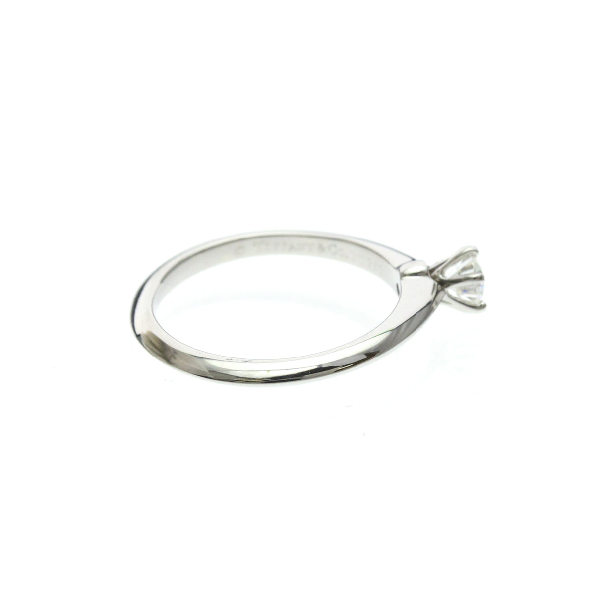 Tiffany & Co. Tiffany Setting Solitaire Platinum With Diamond Silver Platinum Ring Jewelry (Pre-Owned)