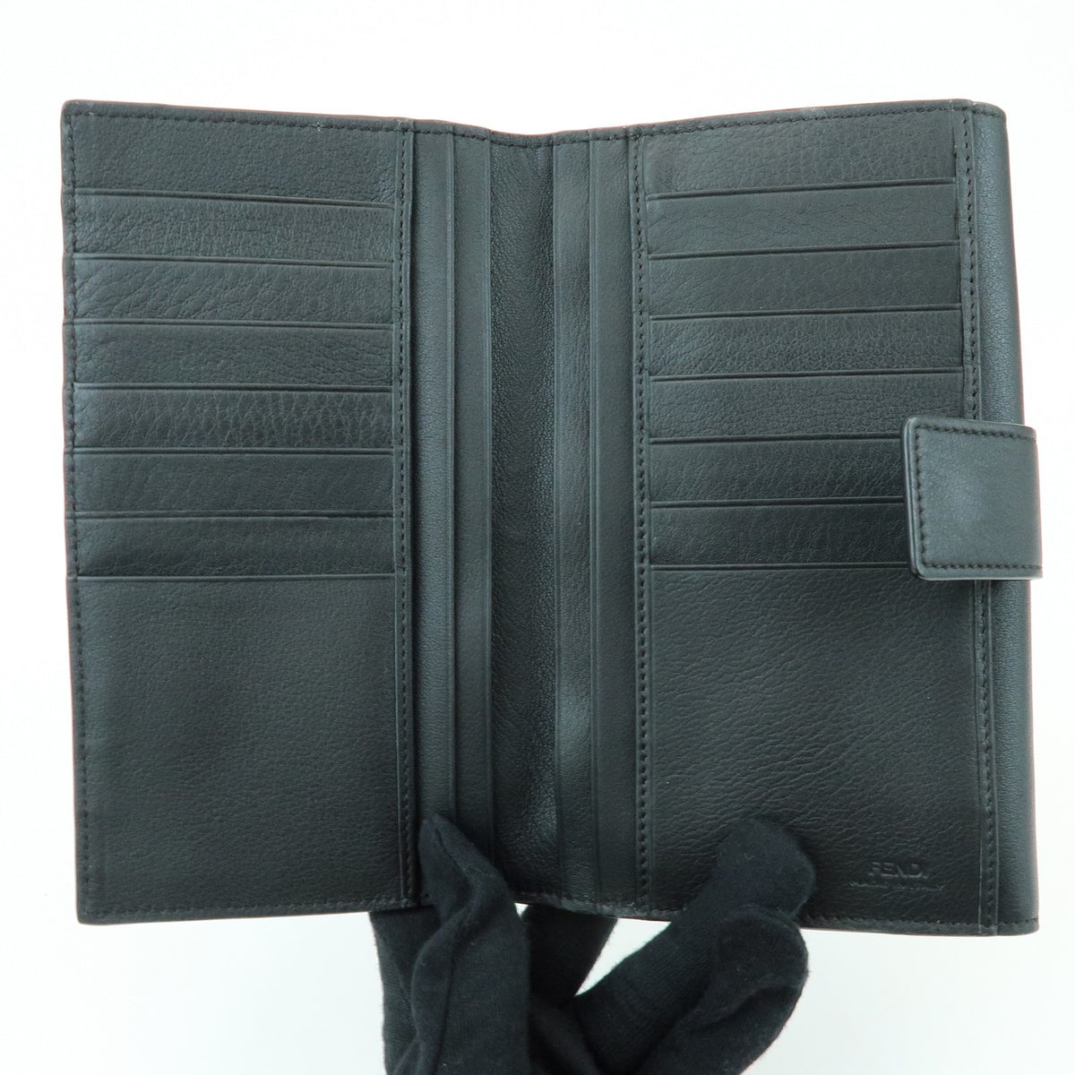 Fendi Selleria Peekaboo Leather Black Leather Wallets Accessory (Pre-Owned)