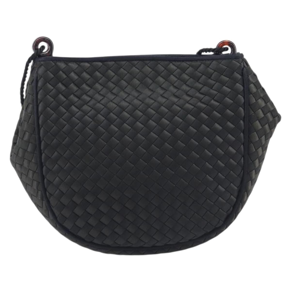 Bottega Veneta Vintage Intrecciato Hobo Nylon Black Nylon Shoulder Bag Bag (Pre-Owned)
