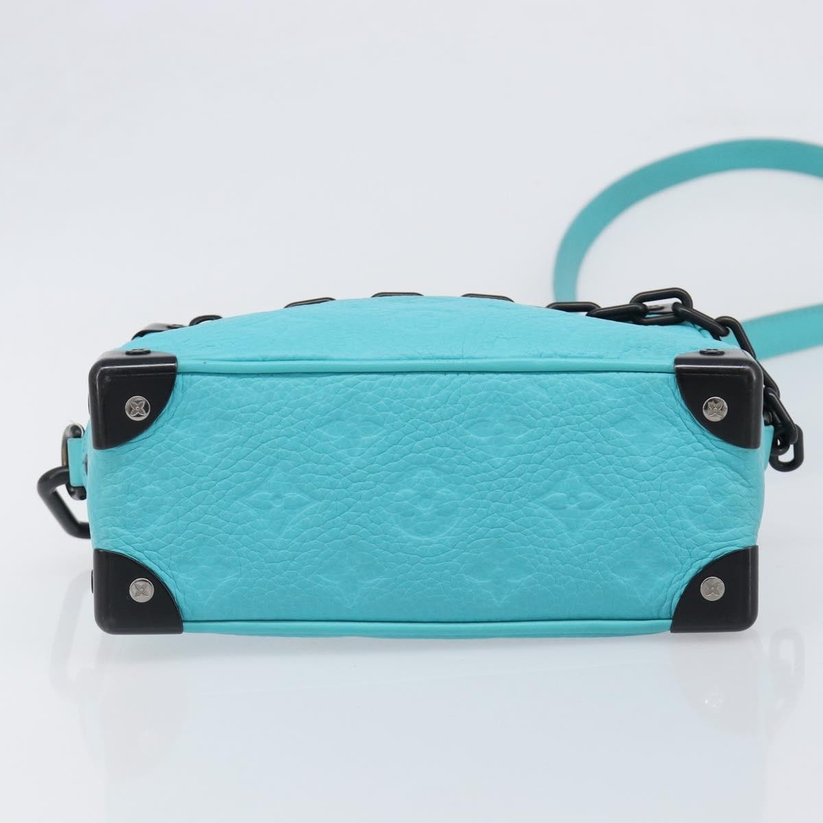 Louis Vuitton Soft Trunk Monogram Taurillon Leather Blue Leather Handbag (Pre-Owned)