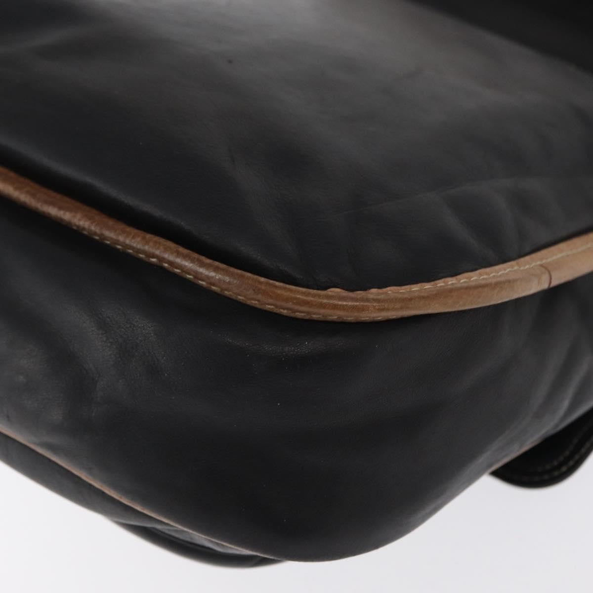 Loewe Anagram Leather Black Leather Shoulder Bag Bag (Pre-Owned)