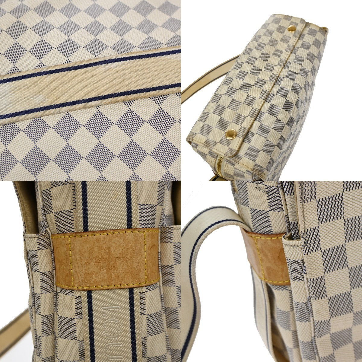 Louis Vuitton Naviglio Damier White Canvas Shoulder Bag Bag (Pre-Owned)