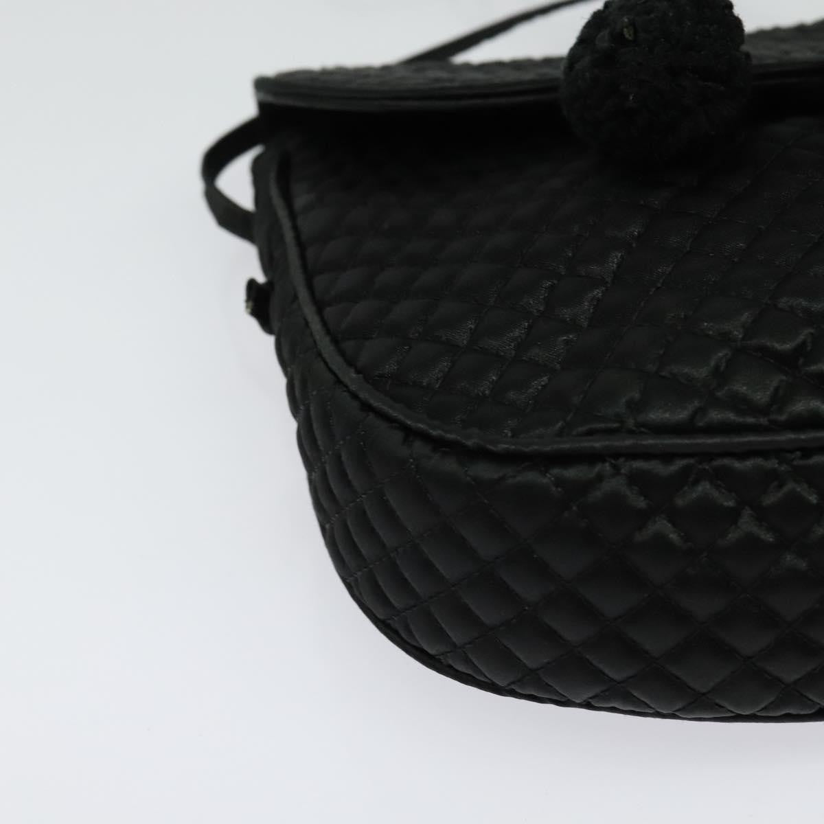 Bottega Veneta Intrecciato Clutch Calfskin Black Satin Shoulder Bag Bag (Pre-Owned)