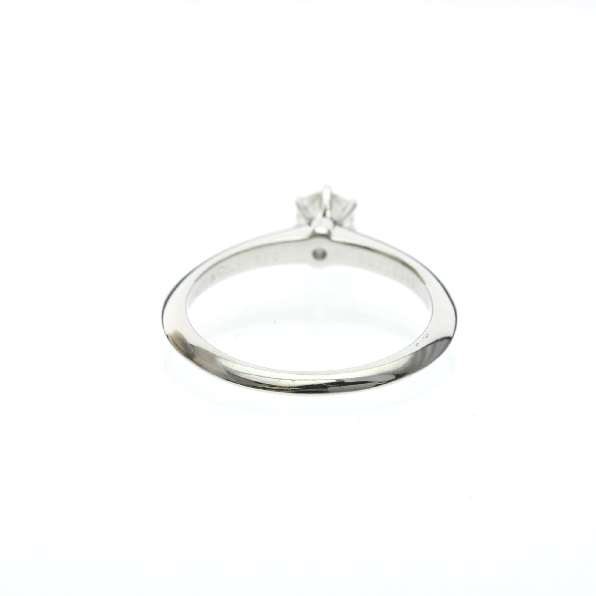 Tiffany & Co. Tiffany Setting Solitaire Platinum With Diamond Silver Platinum Ring Jewelry (Pre-Owned)