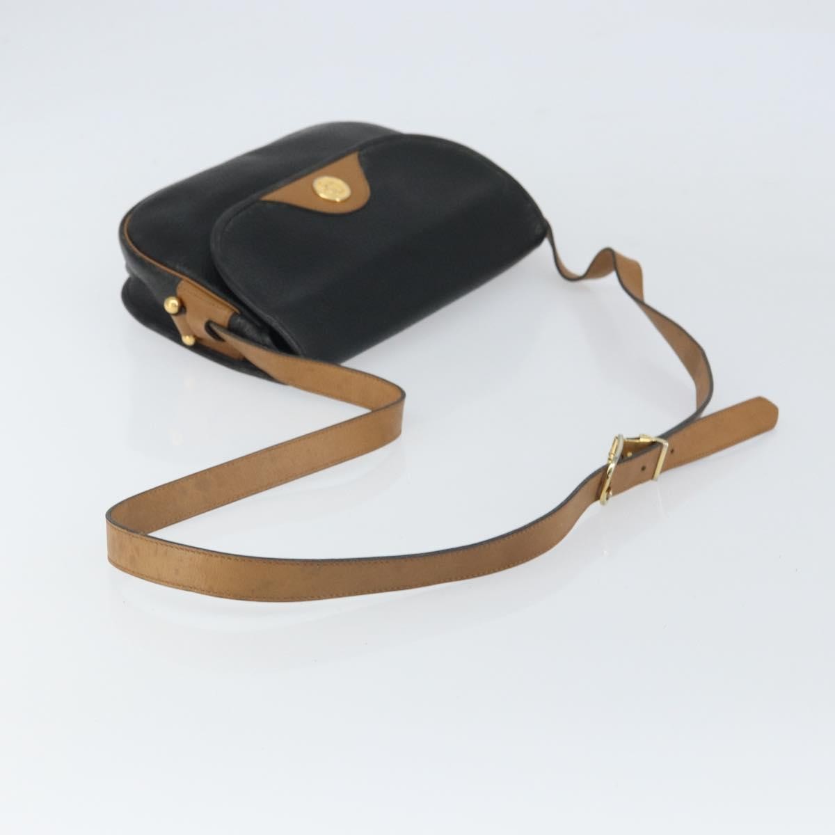 Christian Dior Vintage Leather Black Leather Shoulder Bag Bag (Pre-Owned)