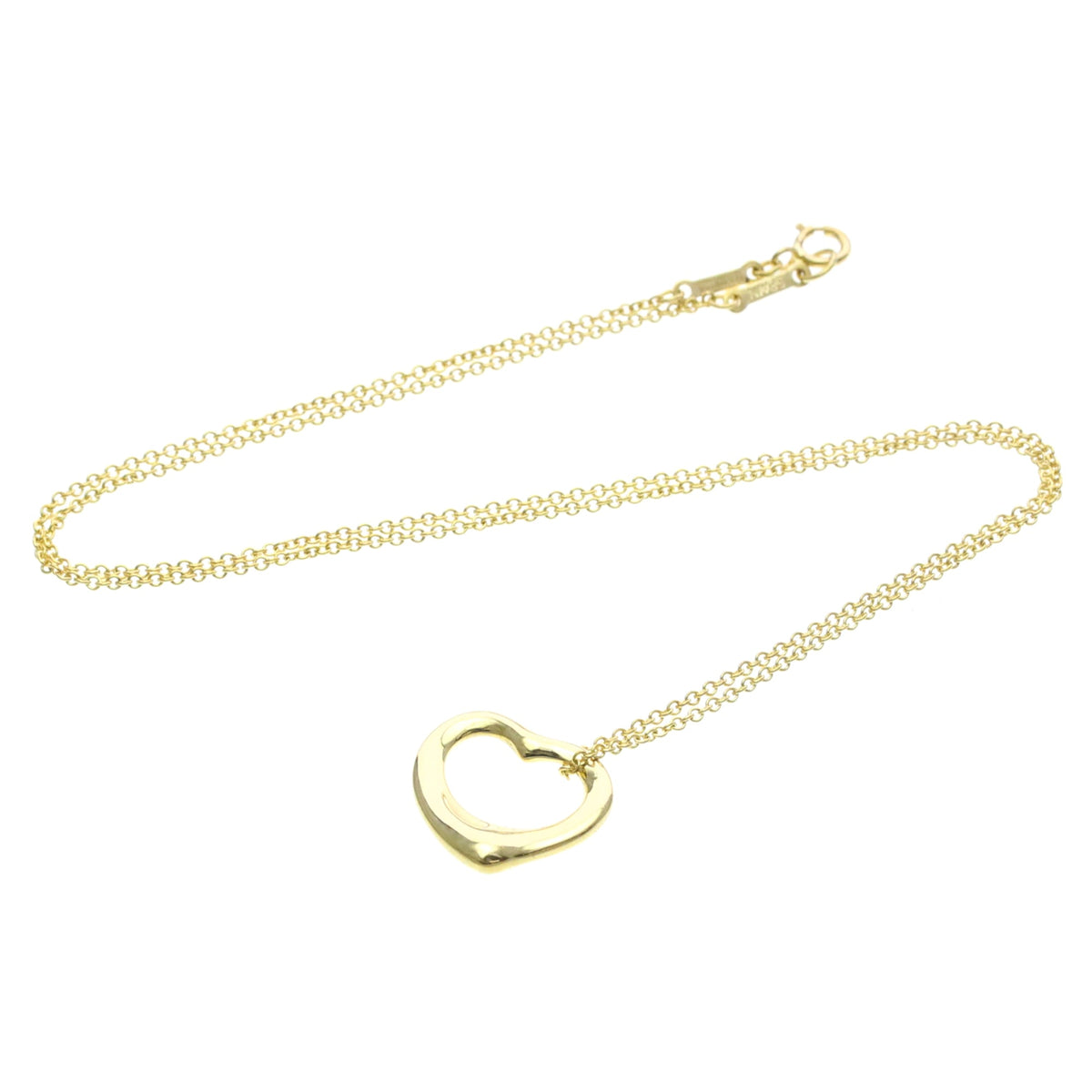 Tiffany & Co. Elsa Peretti Open Heart Pendant 18K Yellow Gold Gold Yellow_Gold Necklace Jewelry (Pre-Owned)