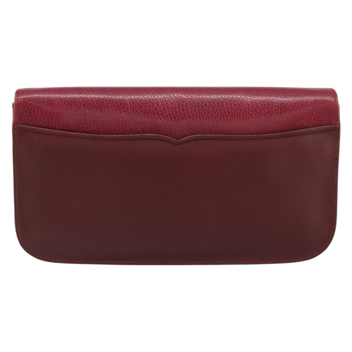 Cartier Must De Cartier Clutch Leather Burgundy Leather Clutche & Pouche Bag (Pre-Owned)