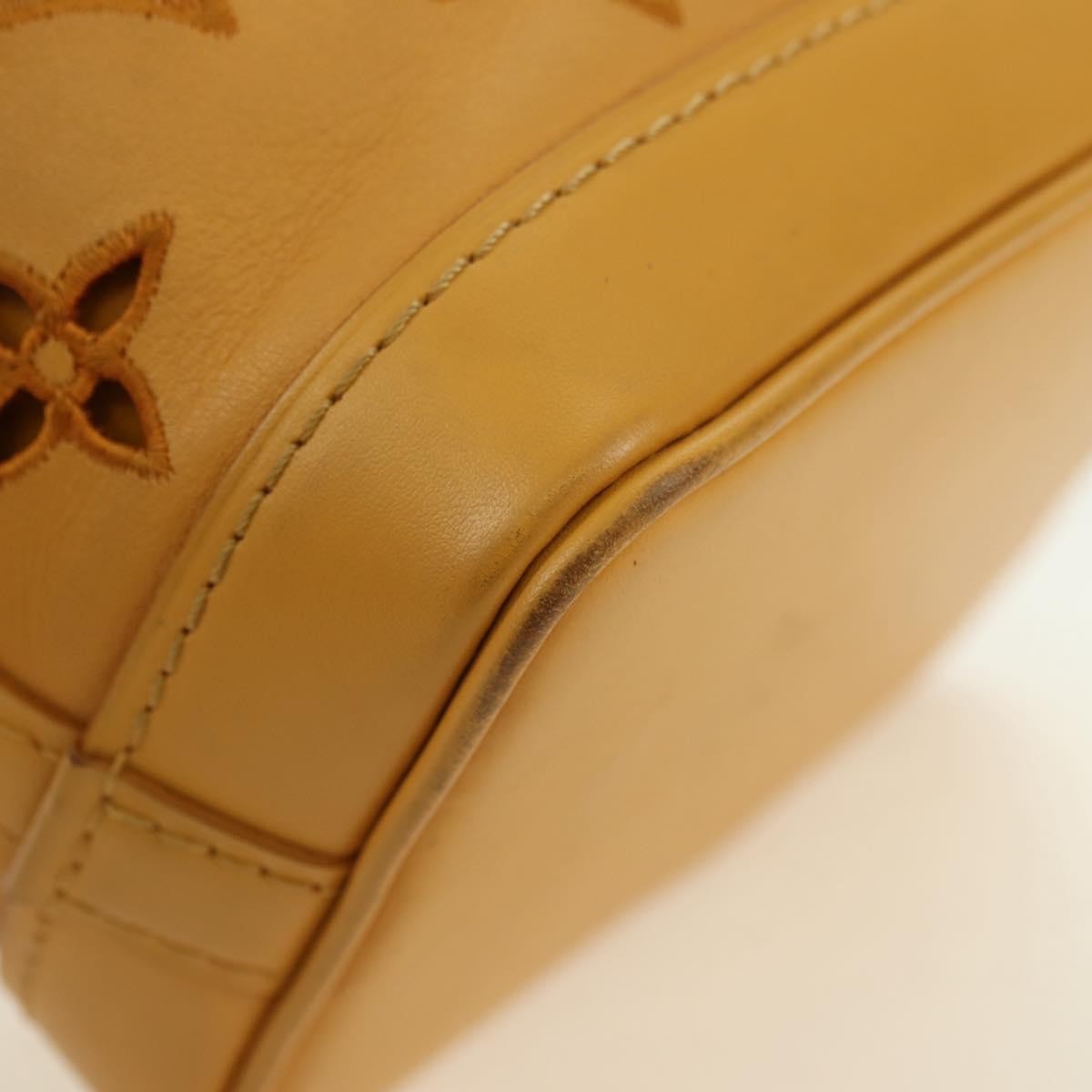 Louis Vuitton Noe Nm Perforated And Embroidered Monogram Leather Yellow Leather Shoulder Bag Bag (Pre-Owned)