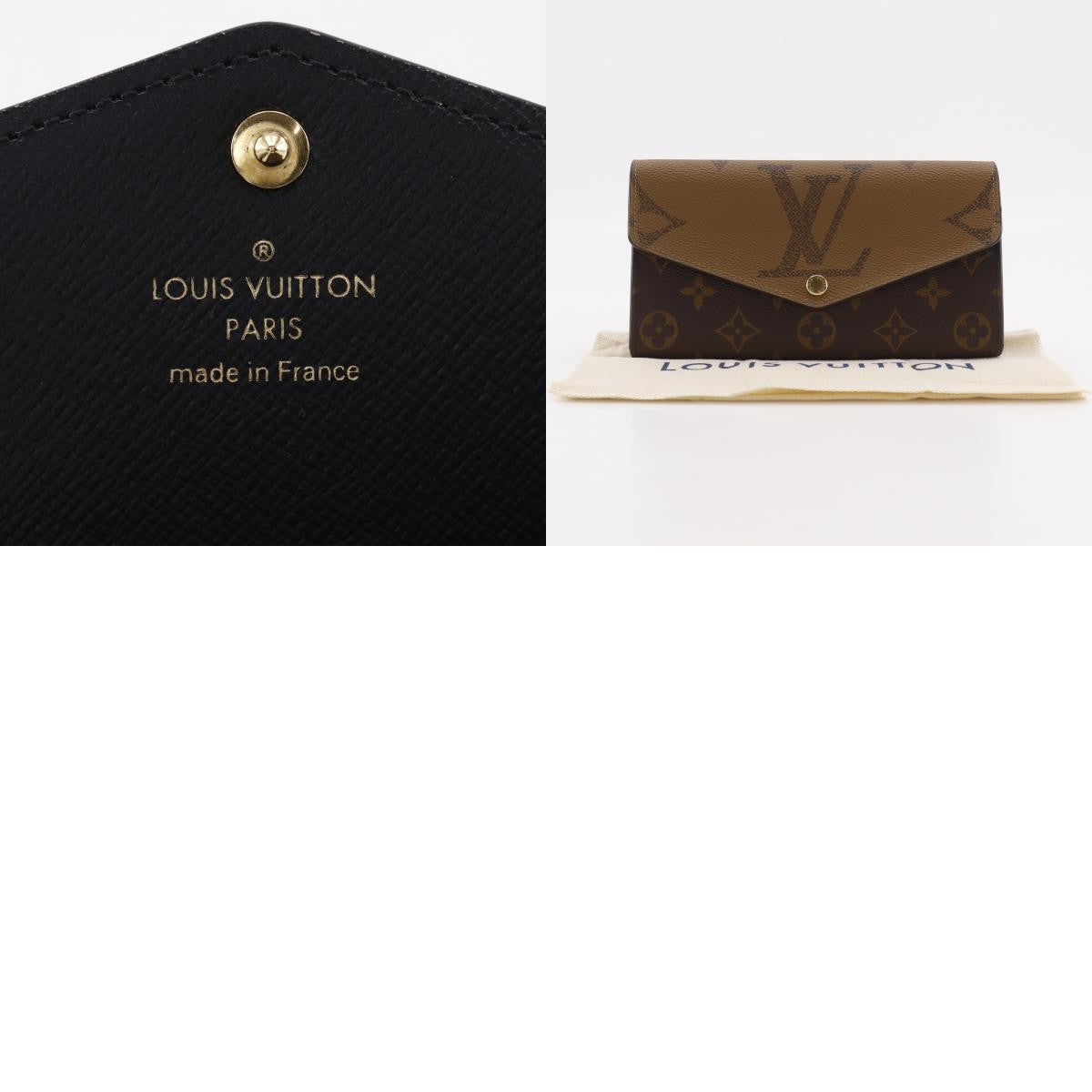 Louis Vuitton Sarah Wallet Nm Reverse Monogram Giant And Monogram Canvas Brown Canvas Wallets Accessory (Pre-Owned)