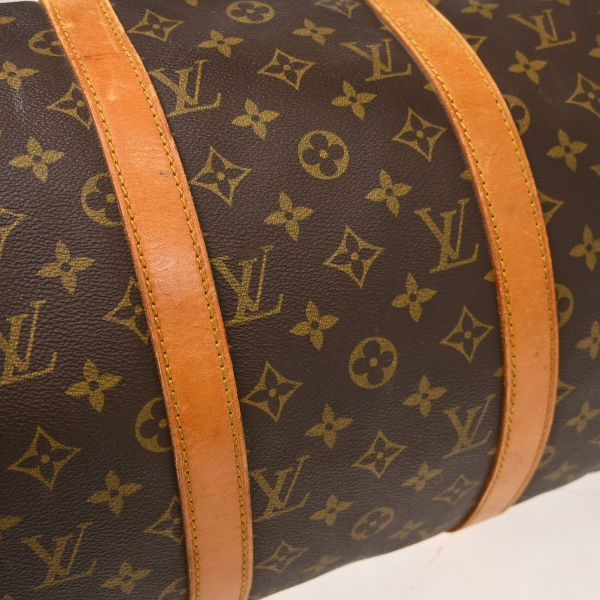 Louis Vuitton Keepall Canvas Brown Canvas Travel Bag Bag (Pre-Owned)