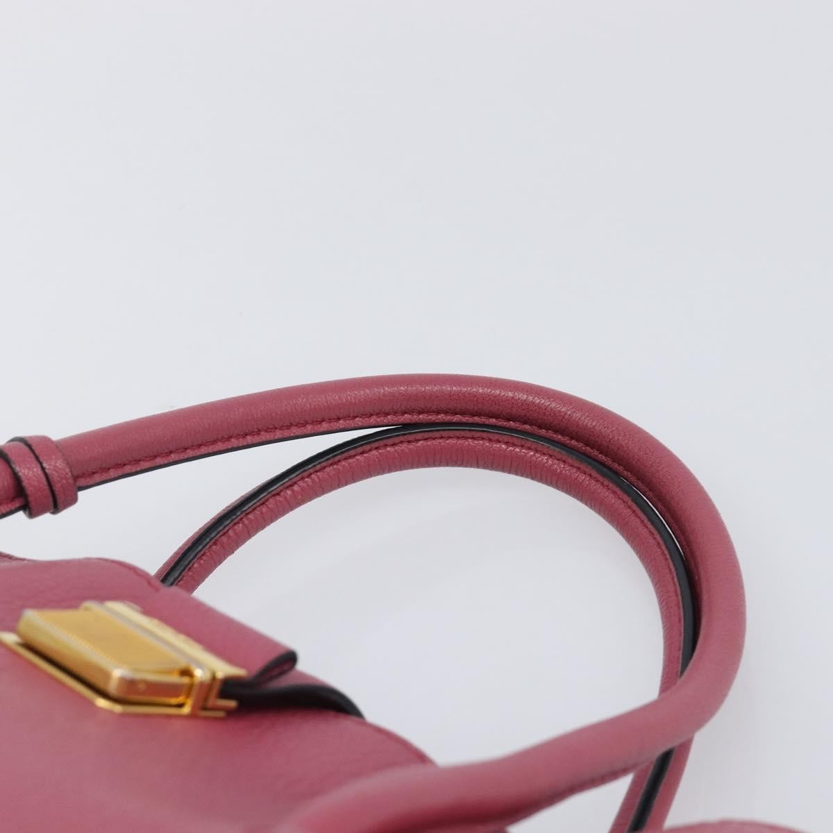 Miu Miu Madras Convertible Compartment Leather Pink Leather Tote Bag Bag (Pre-Owned)
