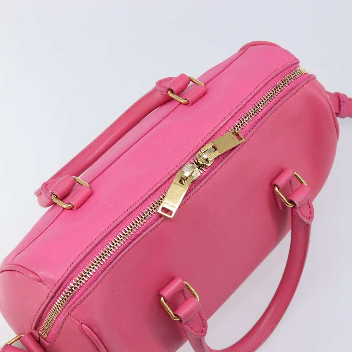Saint Laurent Classic Duffle Leather Pink Leather Handbag (Pre-Owned)