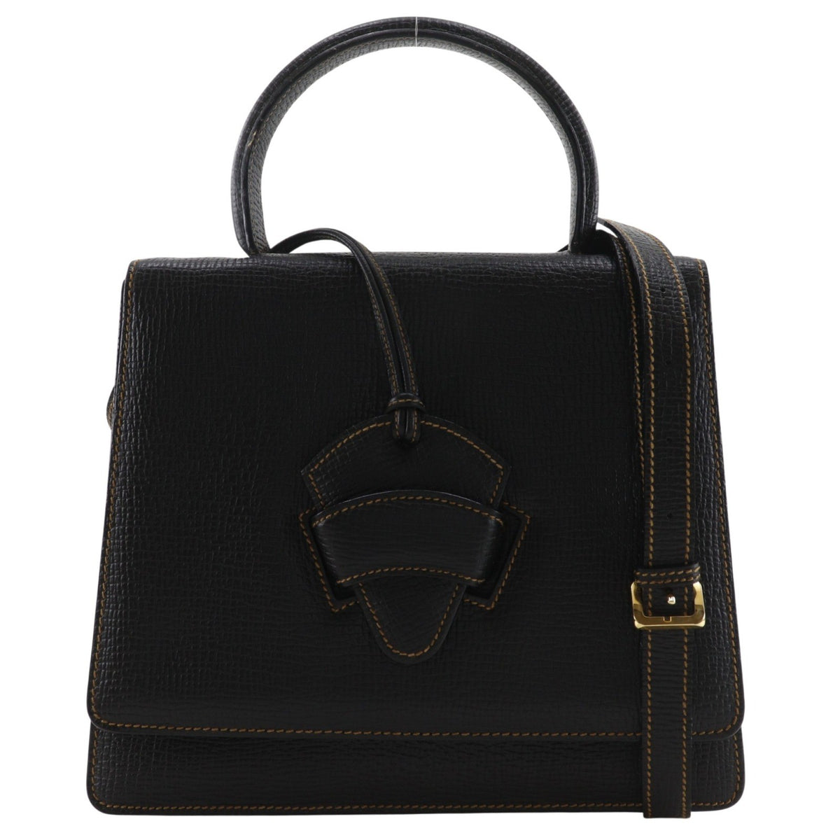 Loewe Barcelona Dome Top Handle Leather Black Leather Handbag (Pre-Owned)