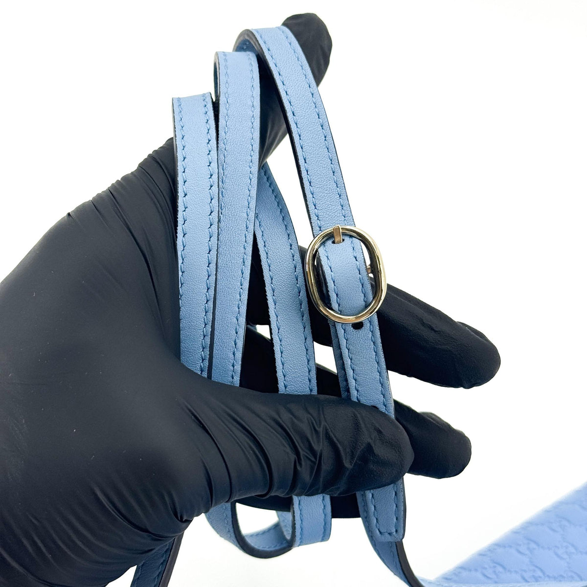 Gucci Wallet On Strap Microguccissima Leather Blue Leather Crossbody Bag Bag (Pre-Owned)