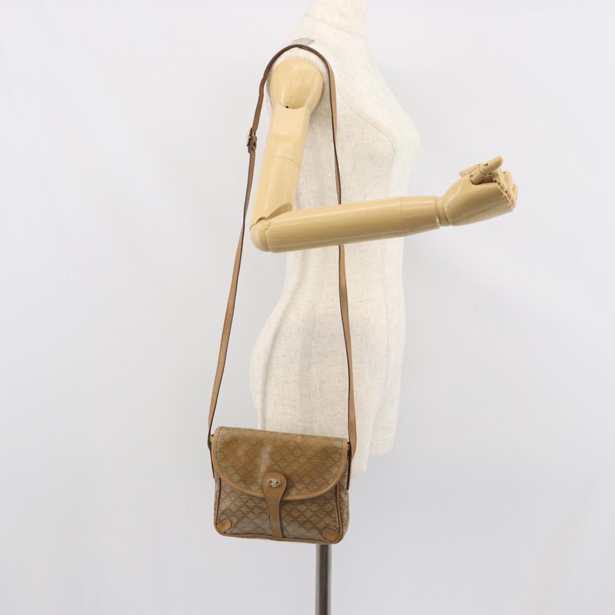 Celine Vintage Macadam Canvas And Leather Beige Canvas Shoulder Bag Bag (Pre-Owned)