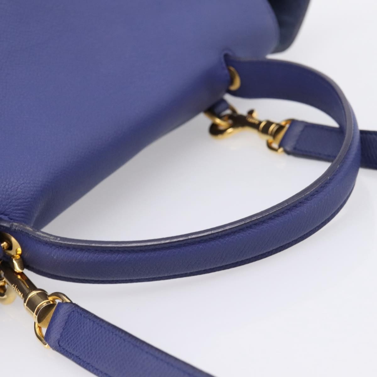 Celine Belt Leather Blue Leather Handbag (Pre-Owned)