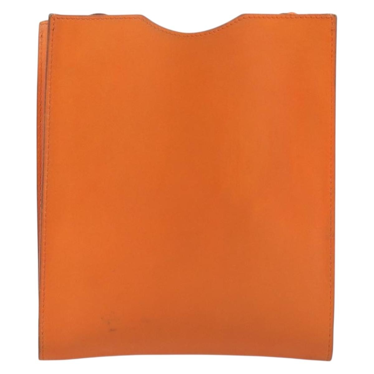 Hermes Onimaitou Pochette Box Calf Orange Leather Clutche & Pouche Bag (Pre-Owned)
