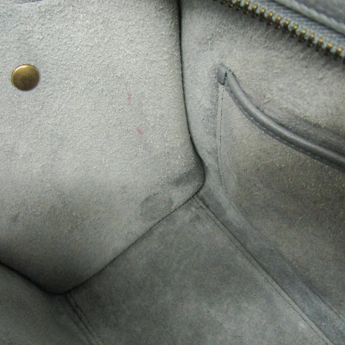 Celine Luggage Smooth Leather Gray Leather Handbag (Pre-Owned)