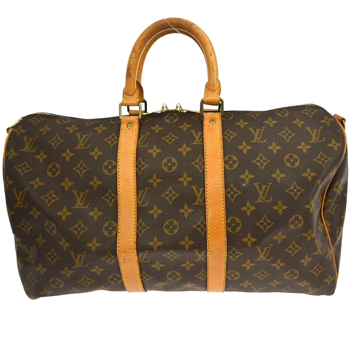 Louis Vuitton Keepall Bandoulière Monogram Brown Canvas Travel Bag Bag (Pre-Owned)
