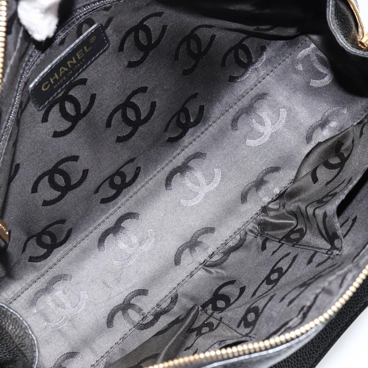 Chanel Coco Mark Leather Black Leather Shoulder Bag Bag (Pre-Owned)