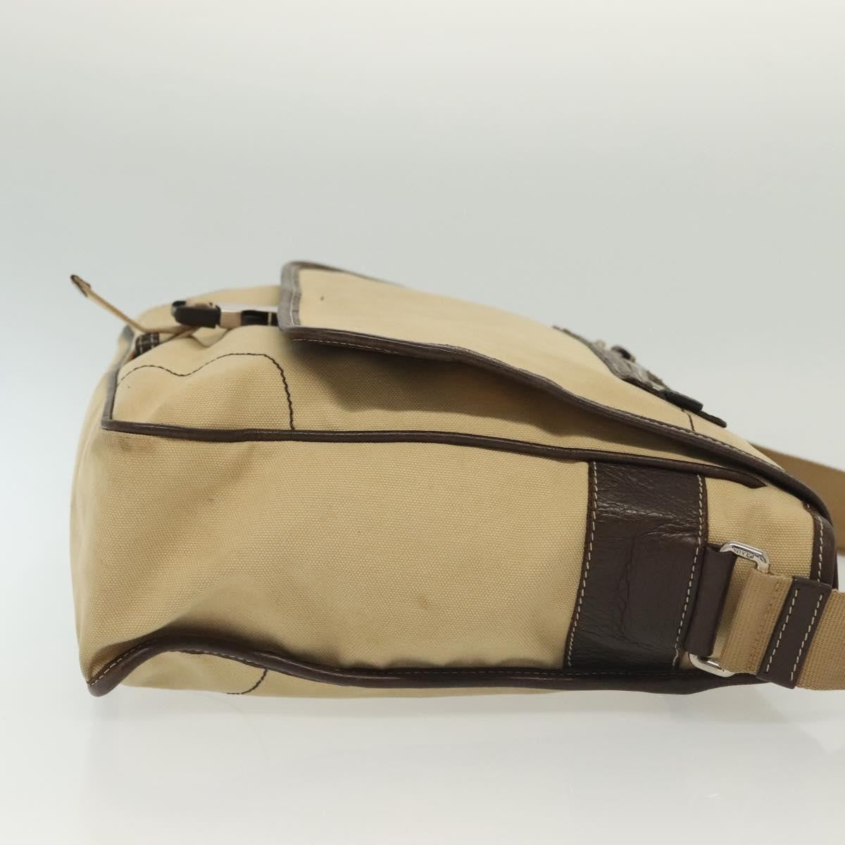 Prada Vintage Canvas Beige Canvas Shoulder Bag Bag (Pre-Owned)