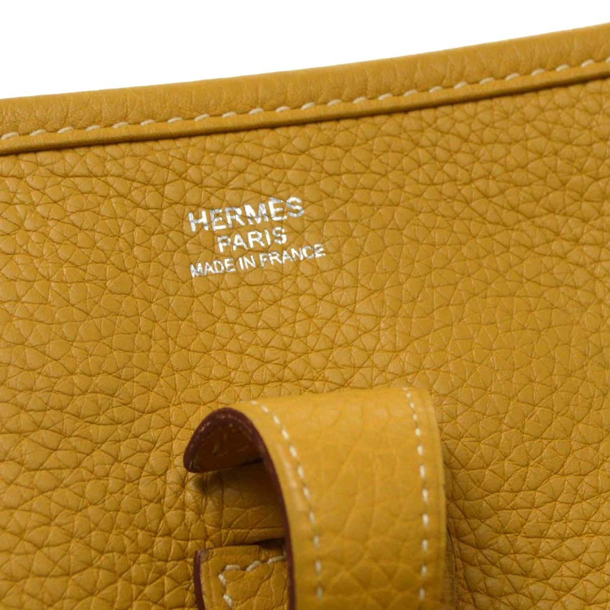 Hermes Evelyne Clémence Yellow Leather Shoulder Bag Bag (Pre-Owned)