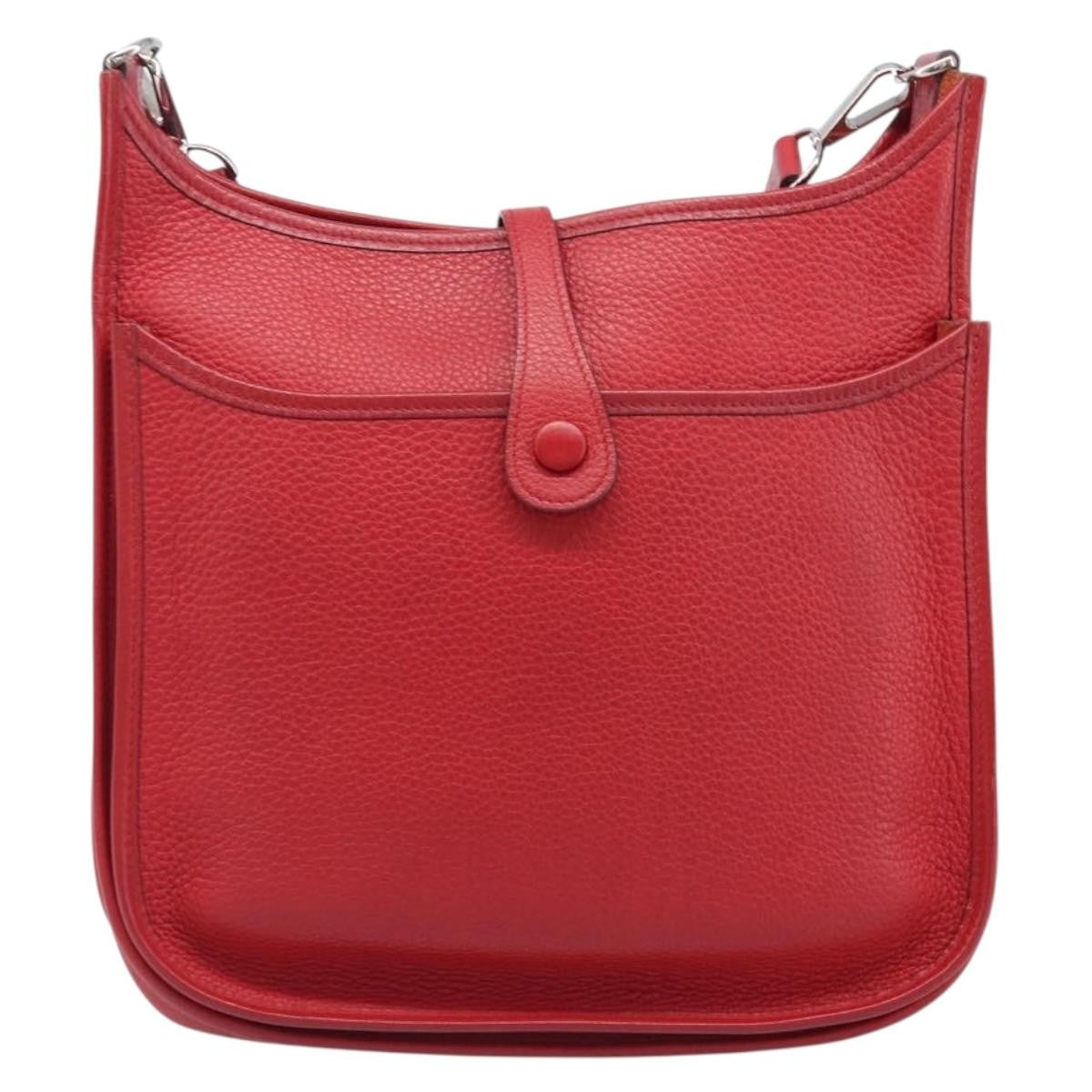 Hermes Evelyne Bag Gen Iii Clemence Red Leather Shoulder Bag Bag (Pre-Owned)