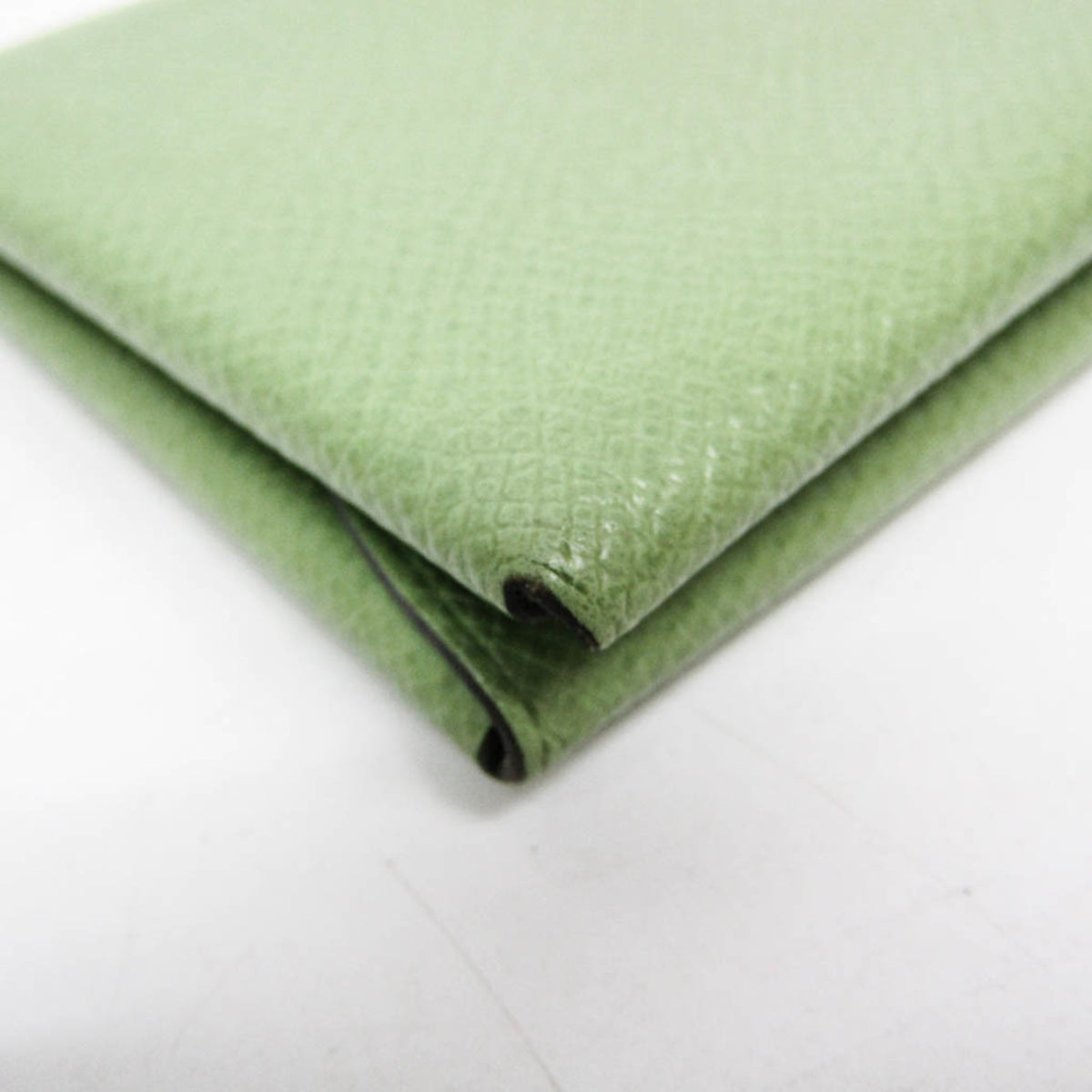 Hermes Calvi Duo Card Holder Epsom Green Leather Card Holders Accessory (Pre-Owned)